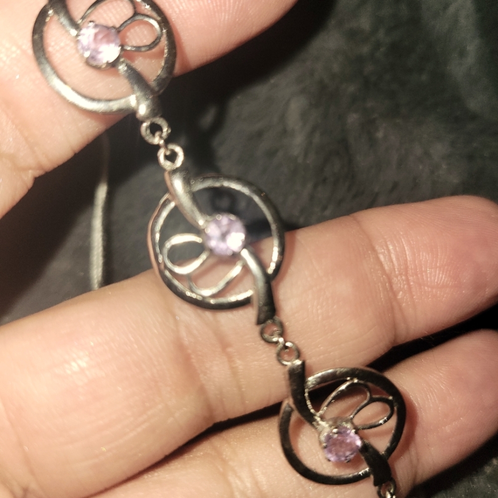 Sterling silver and amthesyst bracelet